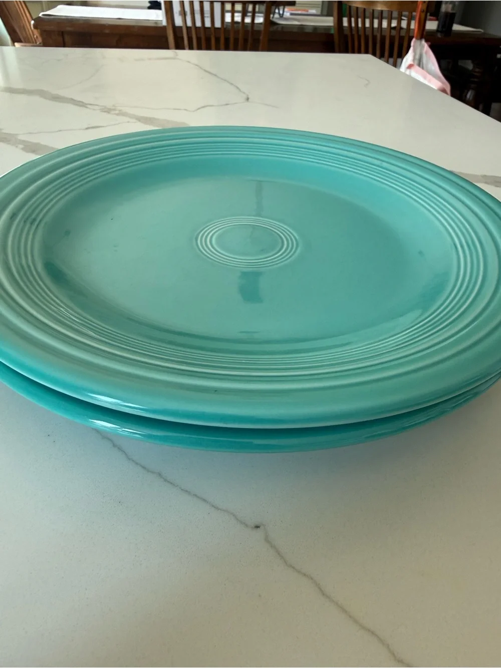 Set Of 2 Fiestaware Fiesta Turquoise Dinner Plates 10”